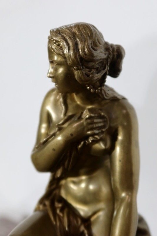 2080.6 Bronze Of A Bather, By A. Carrier Belleuse, Mid 19th Century photo