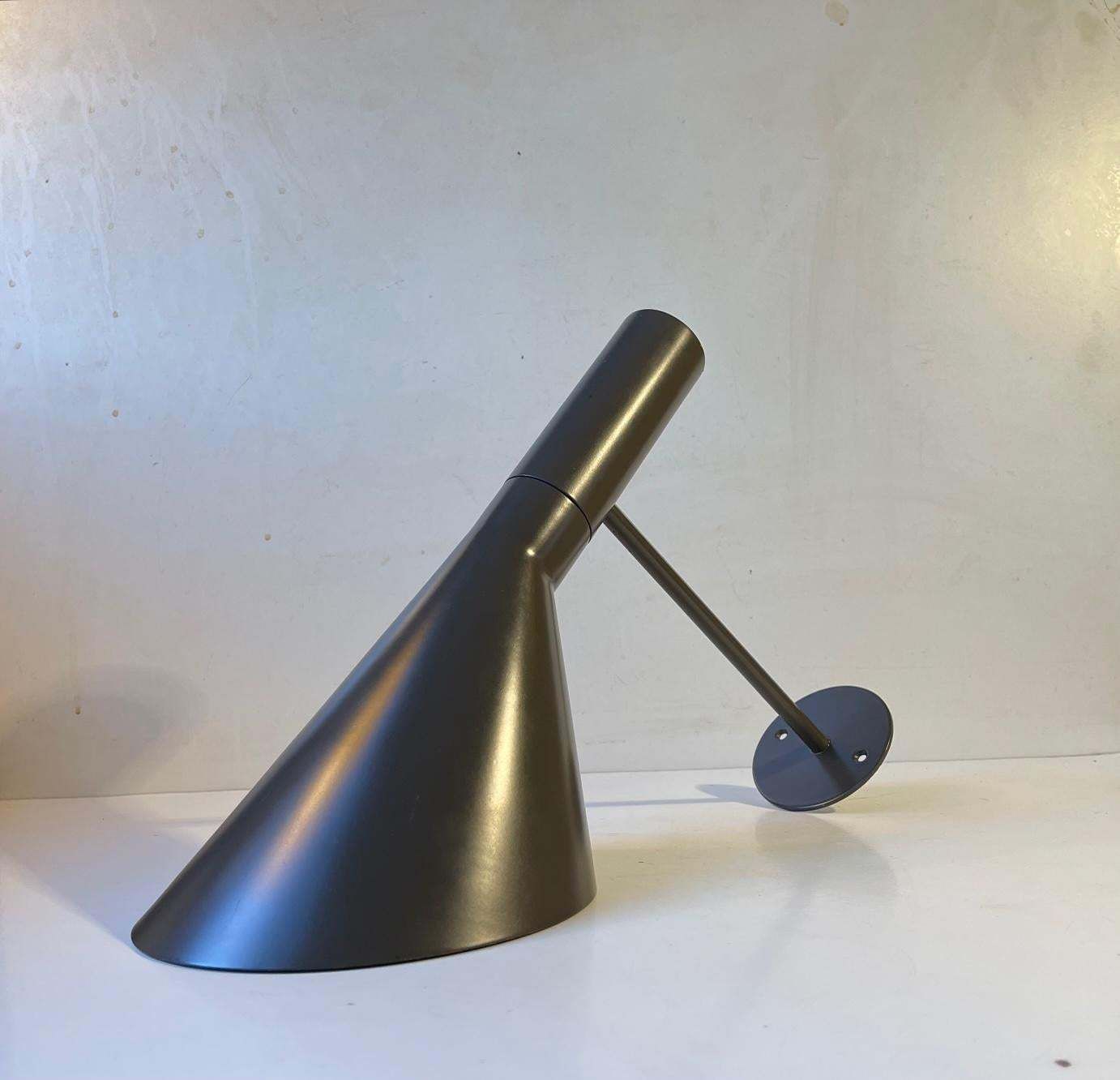 Large Grey Aj Wall Lamp By Arne Jacobsen For Louis Poulsen, 1960s photo for sale