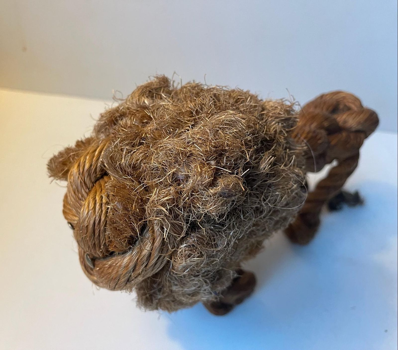 Kay Bojesen And Jorgen Bloch Lion In Natural Rope, Denmark 1960s photo for sale
