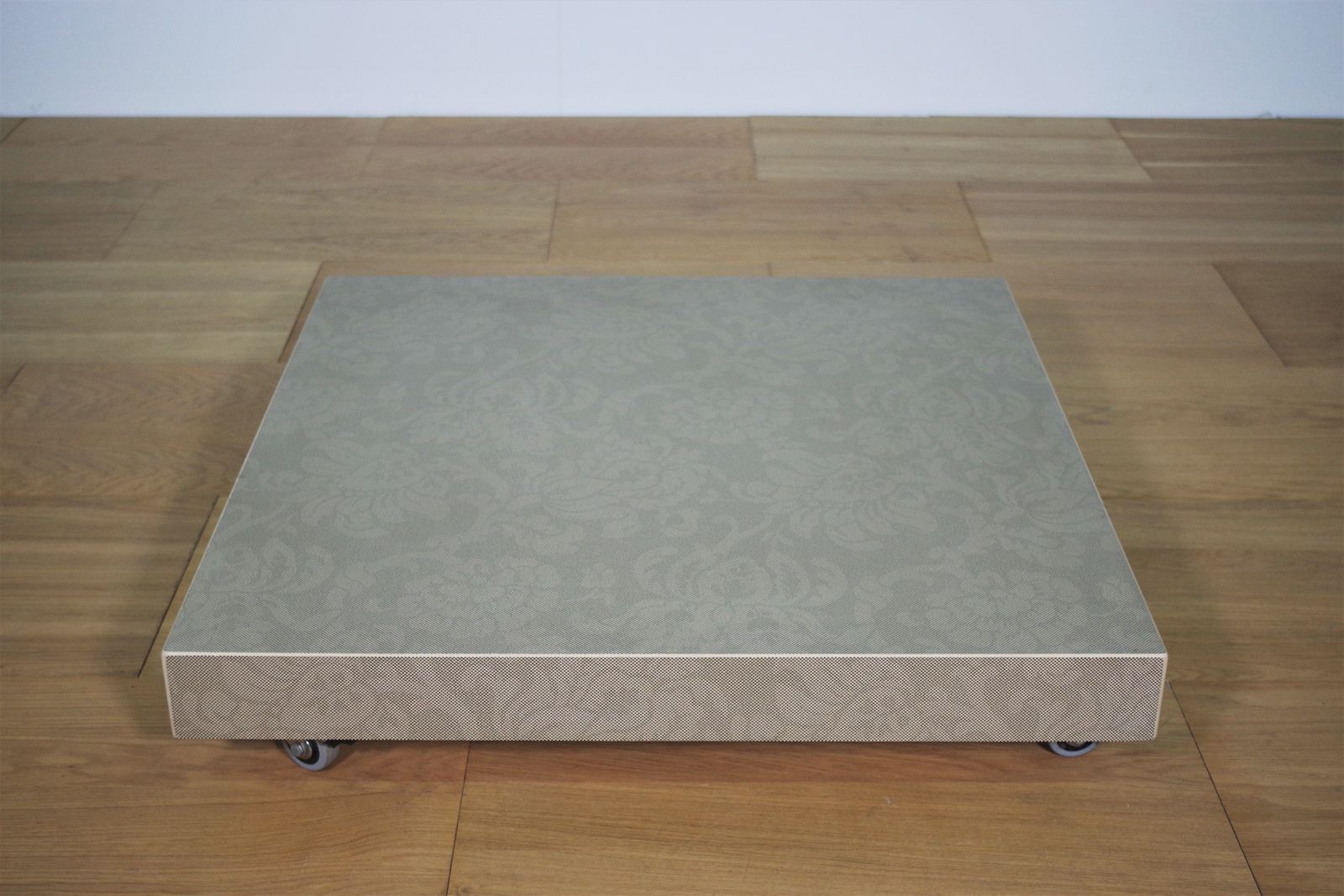 Low Coffee Table In Ceramic Glass Of Artisan Design With Wheels Of The 2000s photo furniture
