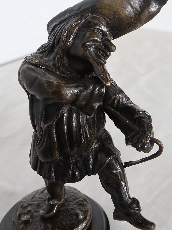 Bronze Inkwell "Le Grotesque"   Xixth photo vintage