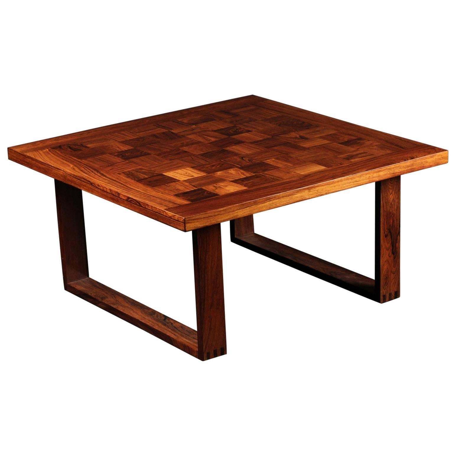 Scandinavian Modern Square Rosewood Coffee Or Cocktail Table By Poul Cadovius