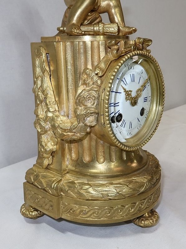 photo vinterior Gilt Bronze Clock, Louis XVI Style, Napoleon III Period, Mid 19th Century