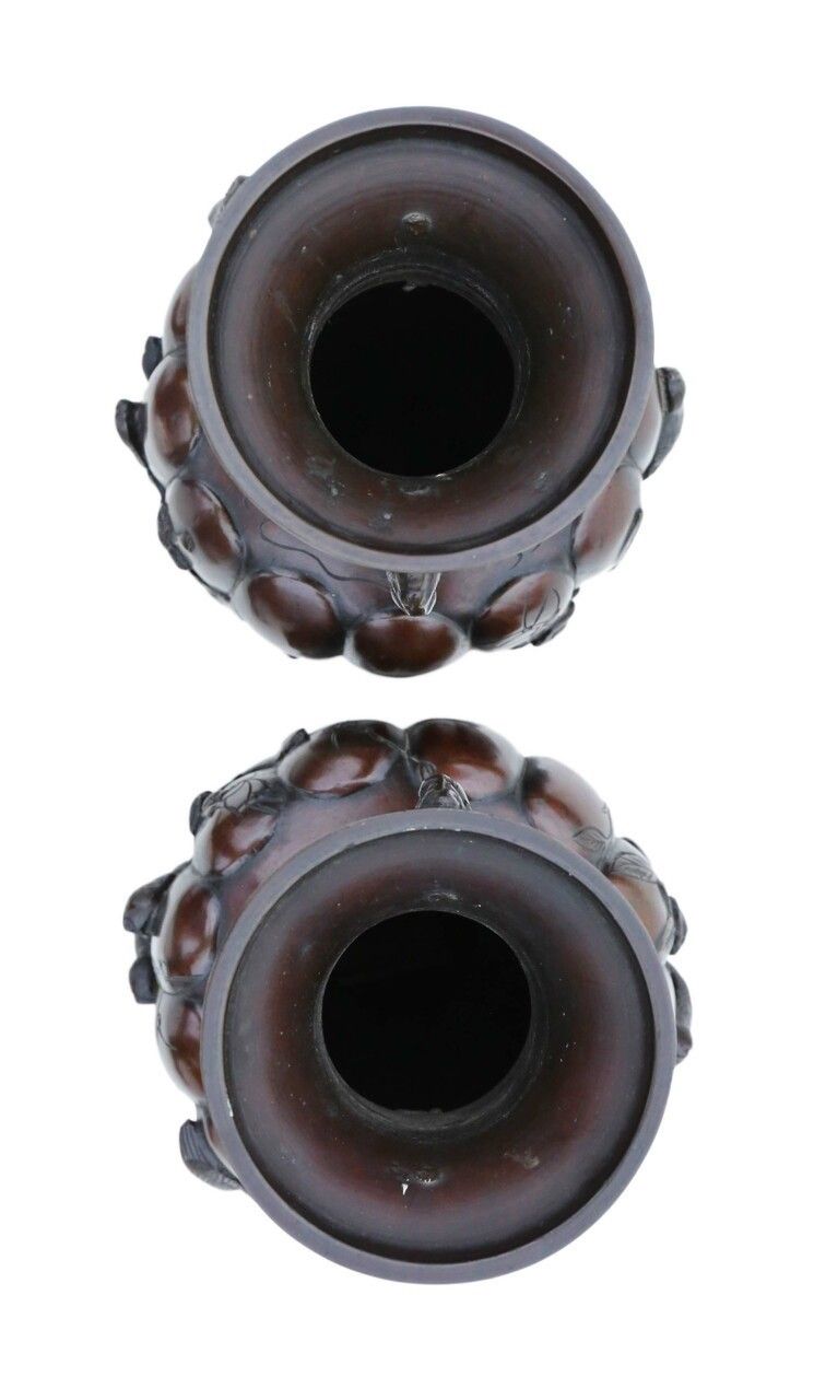 Very Large Pair Of Fine Quality Japanese Bronze Vases C1900 Meiji Period photo Home Decor