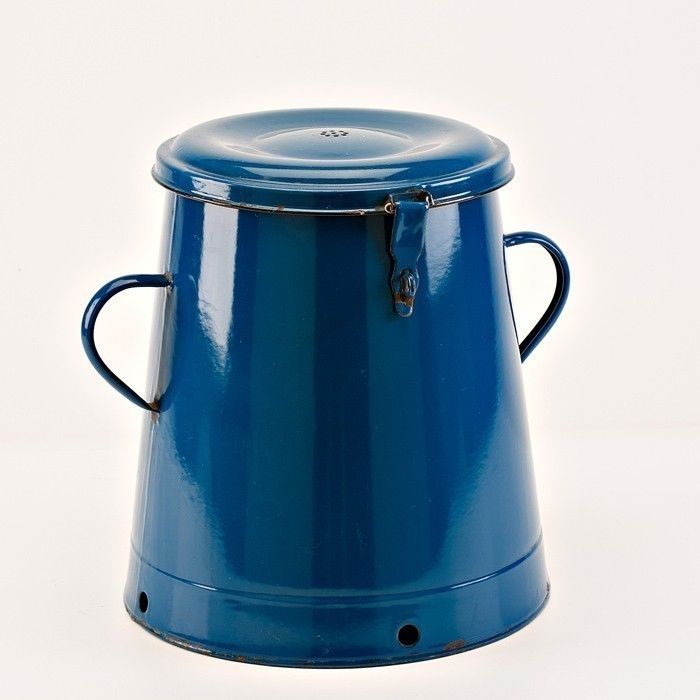 1950s Vintage Enamel Compost Bin photo furniture