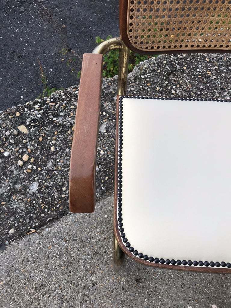 Mid Century Modern Upholstered Cesca Chair Of Marcel Breuer, Italy, 1970 photo vintage