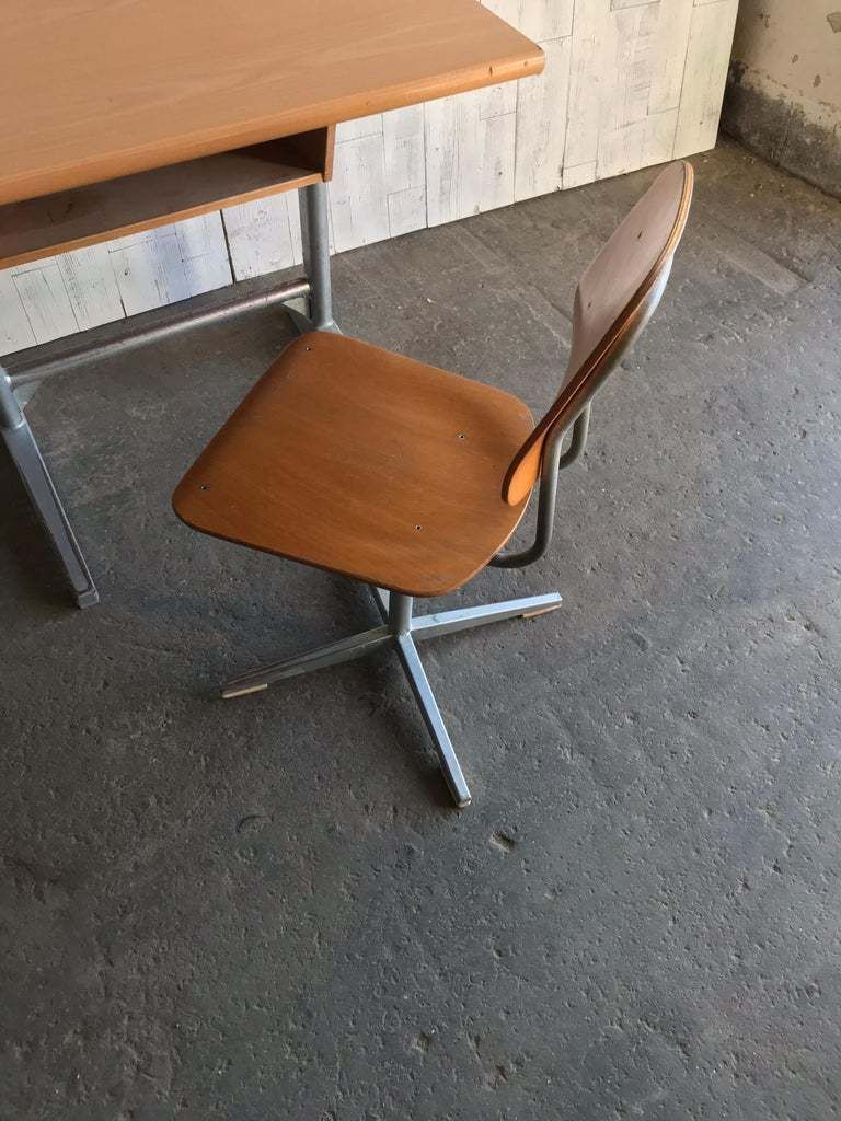 Embru Original 1960s Swiss Made School Bench, Desk, Office Table And Chair photo Furniture