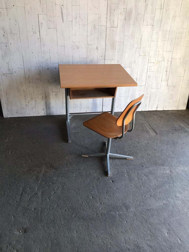Embru Original 1960s Swiss Made School Bench, Desk, Office Table And Chair photo buy