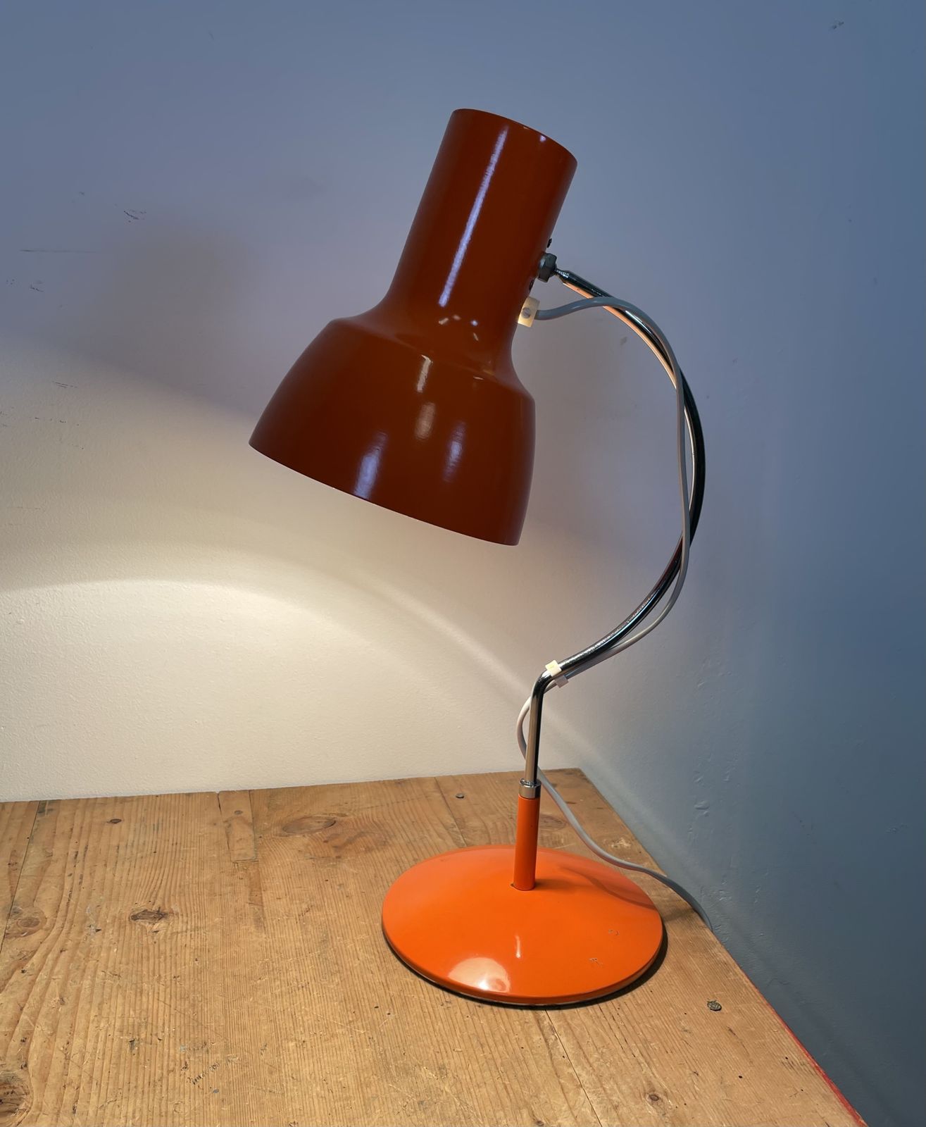 Orange Table Lamp By Josef Hurka For Napako, 1960s photo for sale