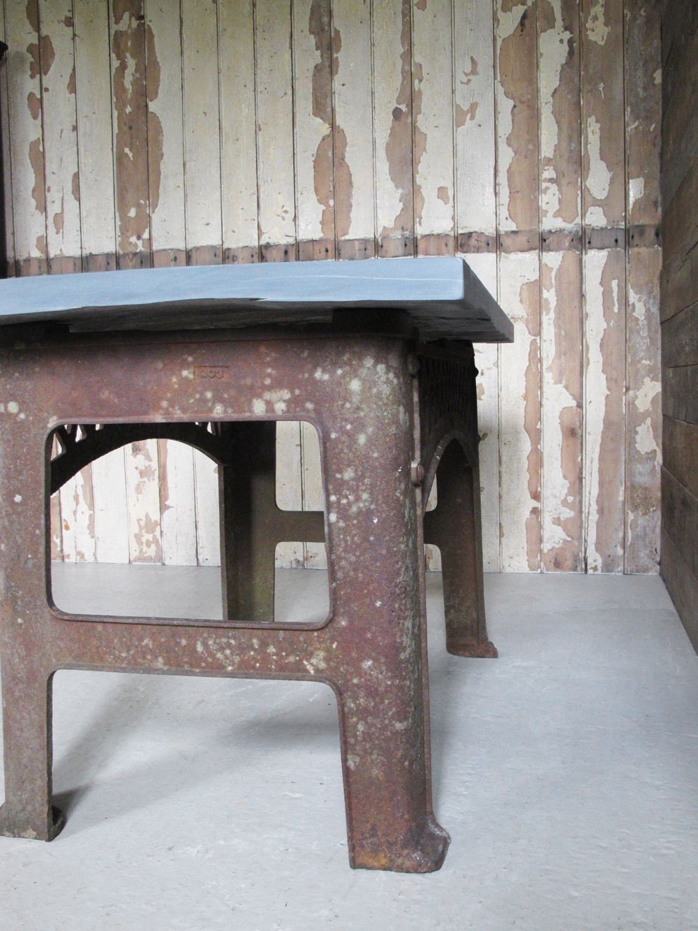 Slate Topped Industrial Table photo vinterior