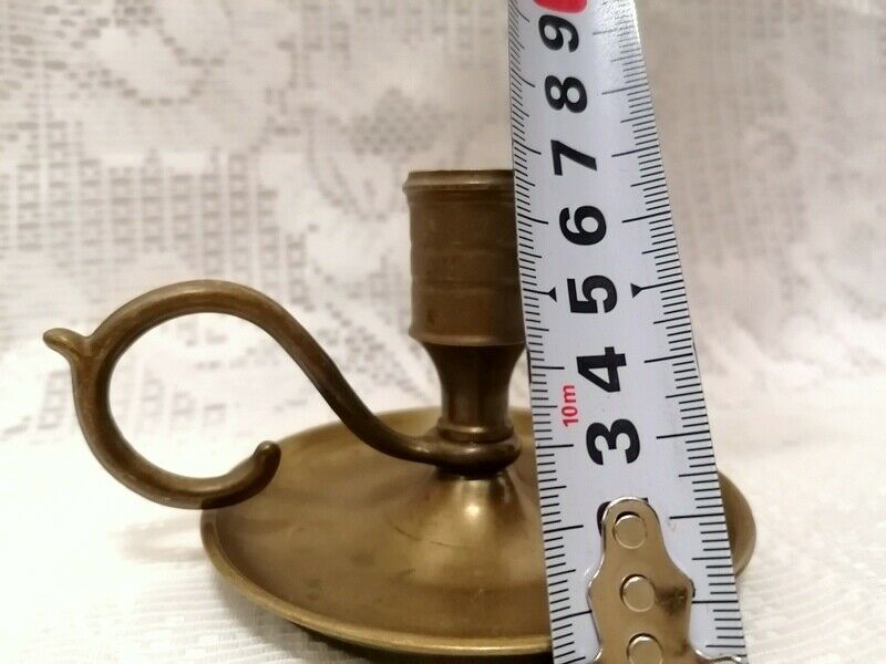 photo furniture Antique Brass Candle Stick Holder With Finger Loop