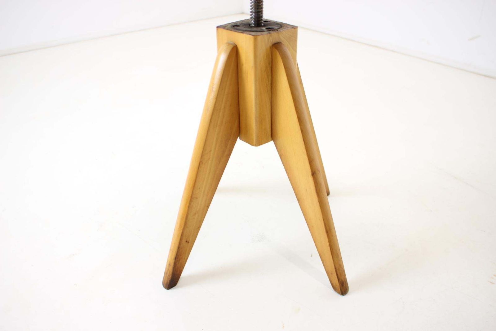 382.0 Midcentury Wood Revolving Chair, Czechoslovakia, 1970s photo