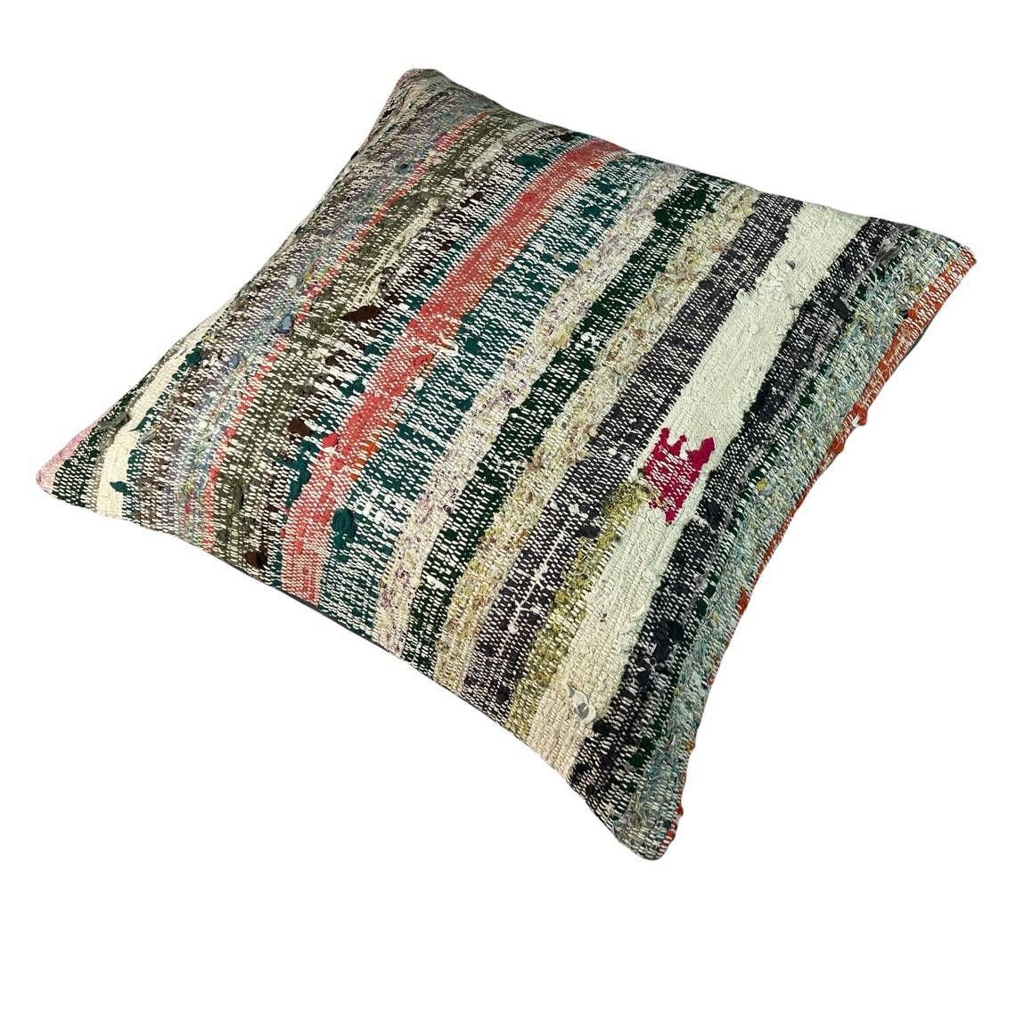 Kilim Pillow 60 X 60 Cm Tapis Kelim Kilim Pillow Cover ,Vintage Meditation Bench Kelim Teppich Boho Kilim Cushion Kilim Sofa Turkish Pillow photo Textiles