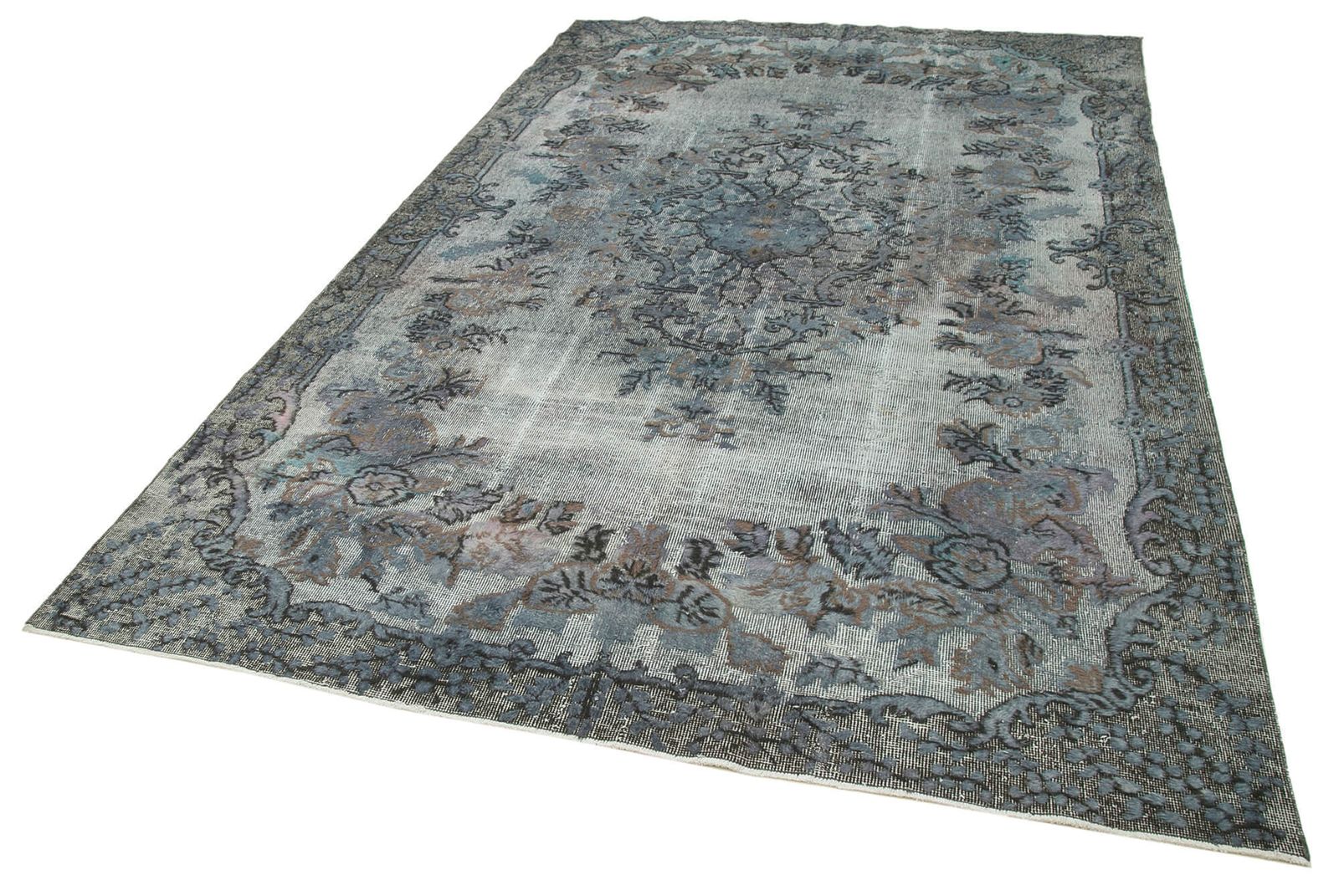 Tapis turc fait main en laine, à poils hauts et bas, 200 cm x 320 cm, années 1980, coloris gris photo furniture