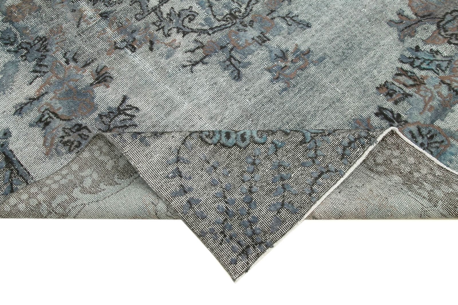 Turkish Handmade 1980s 200 Cm X 320 Cm Grey Wool High&Low Pile Rug photo vinterior