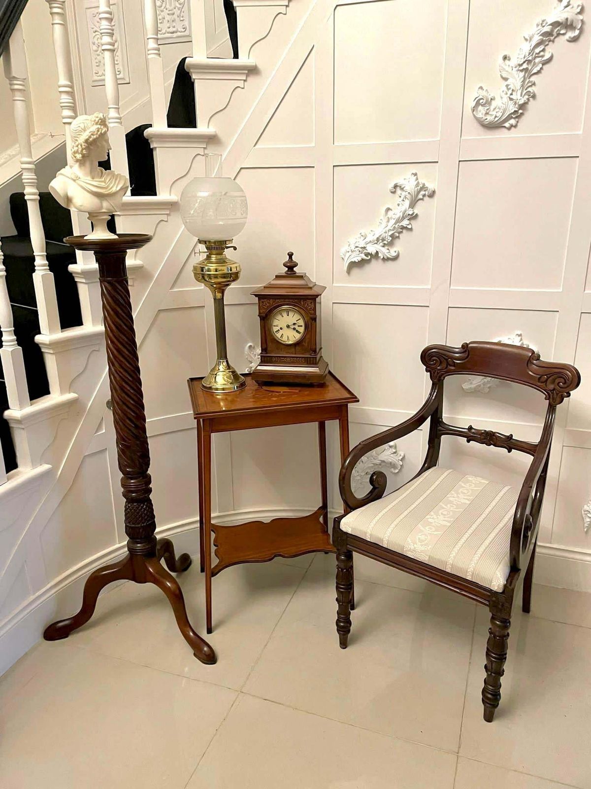 Fine Quality Antique Edwardian Satinwood Inlaid Lamp Table photo furniture