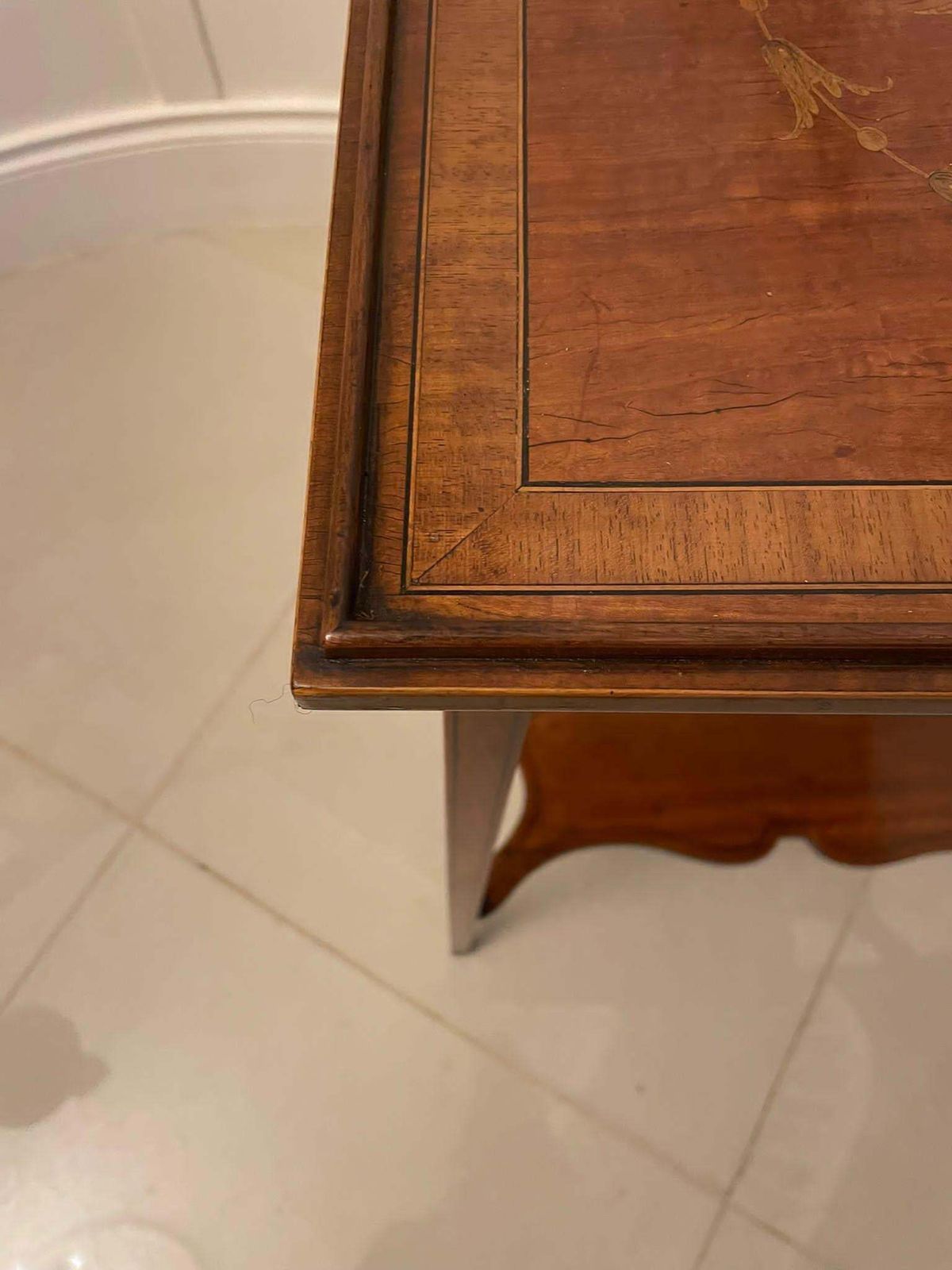 Fine Quality Antique Edwardian Satinwood Inlaid Lamp Table photo buy
