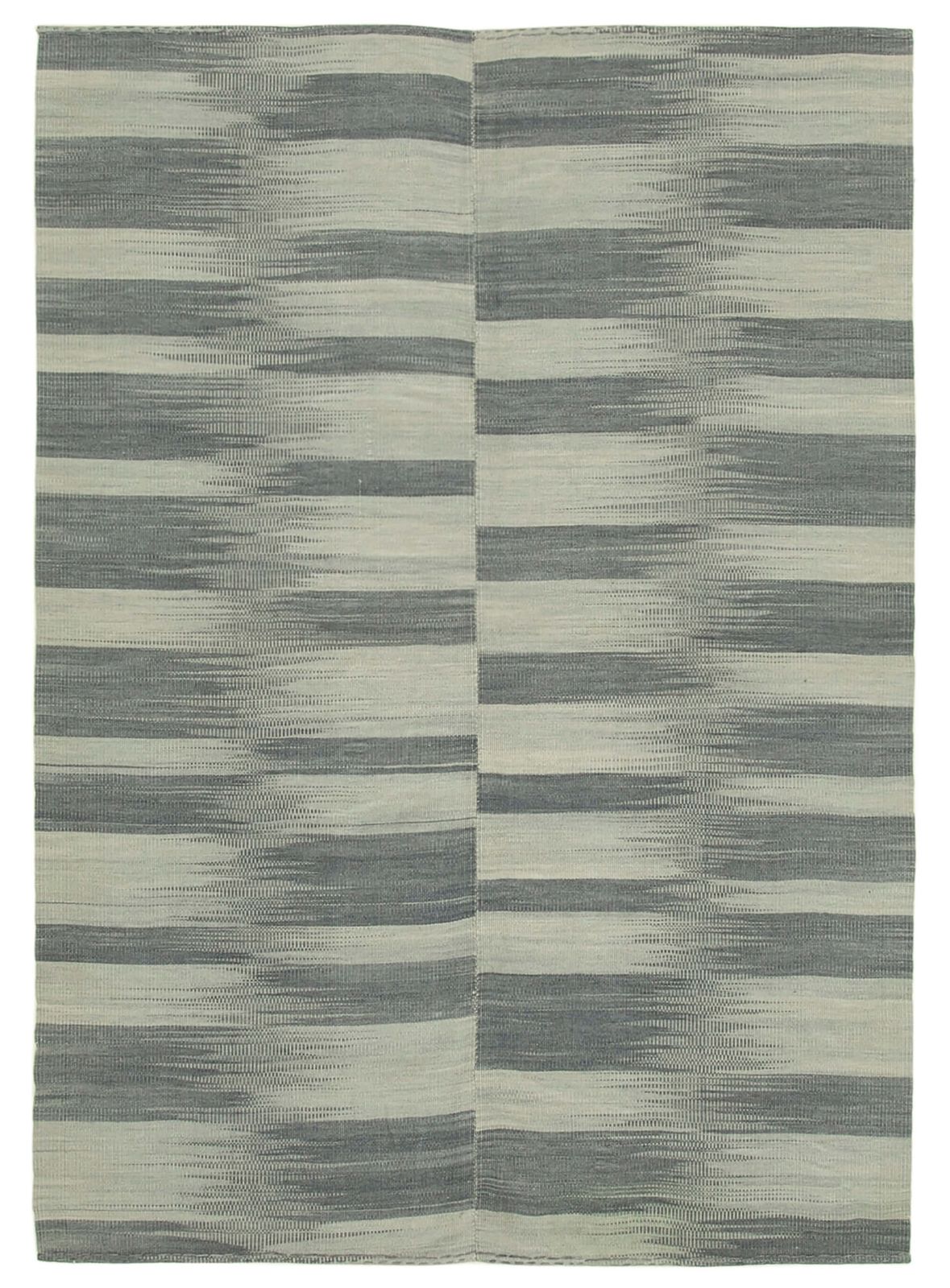 Turkish Handmade 2000s 201 Cm X 288 Cm Grey Modern Design Kilim Rug