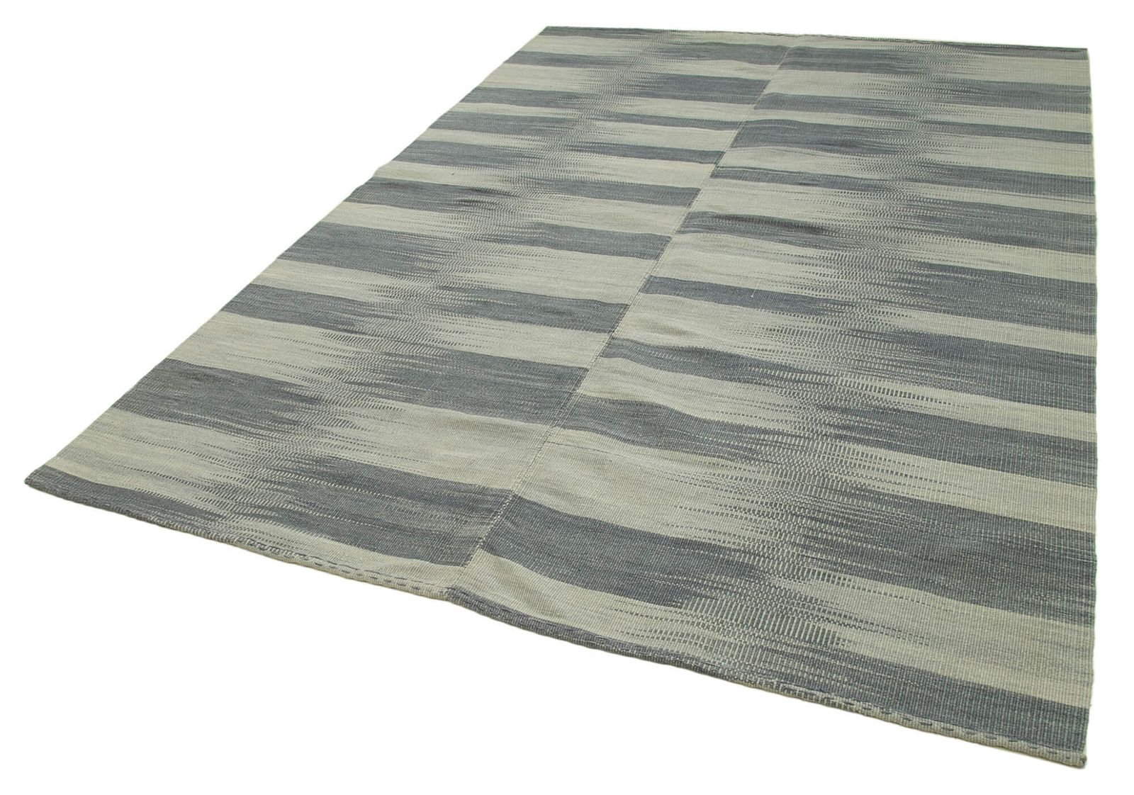Turkish Handmade 2000s 201 Cm X 288 Cm Grey Modern Design Kilim Rug photo for sale