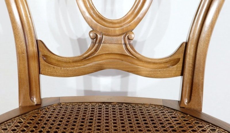 Furniture Set Of 5 Solid Walnut Chairs In The Louis XV Style, Napoleon III Period   Mid 19th Century photo
