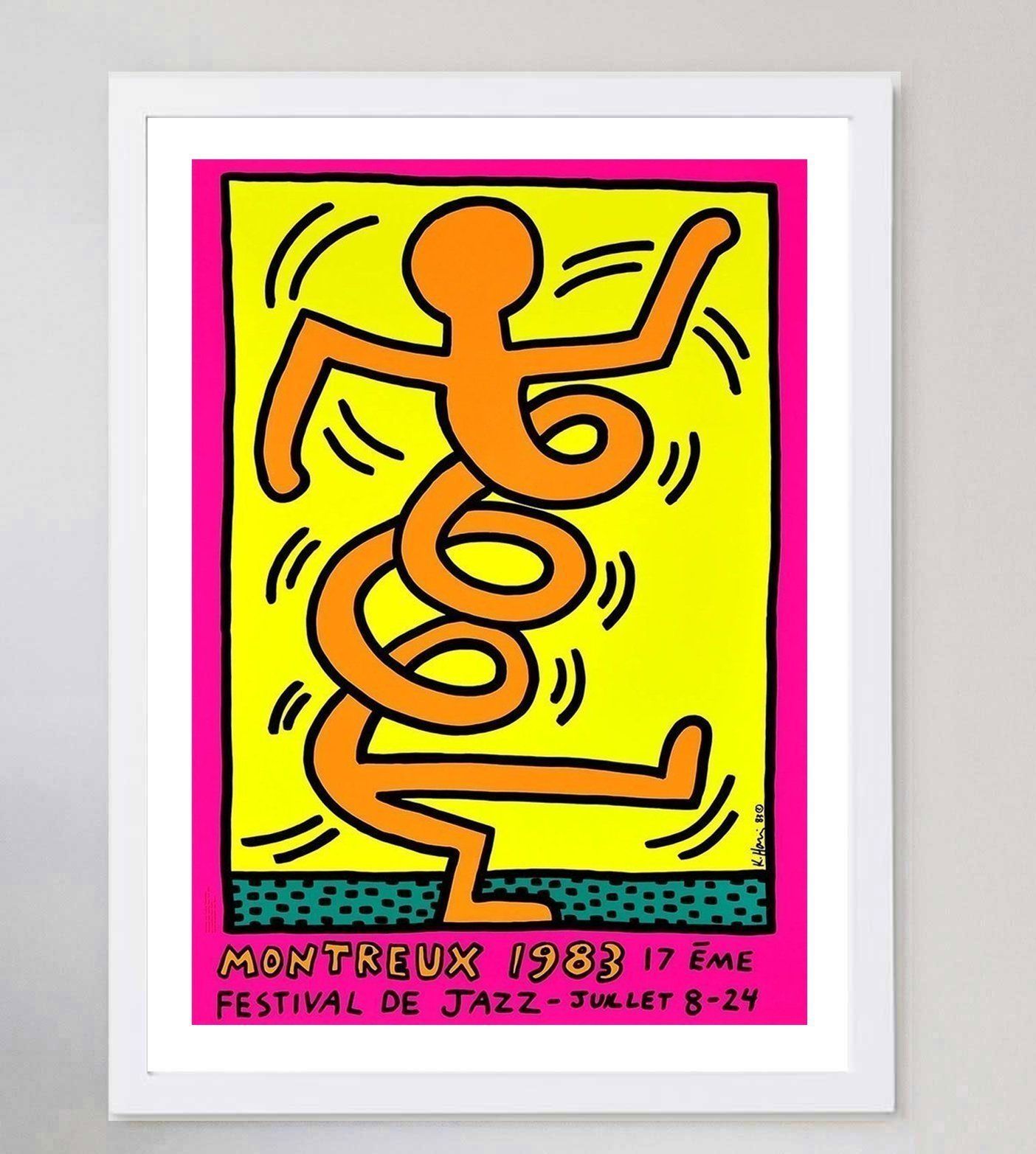 Keith Haring Montreux Jazz Festival Pink, Original Vintage Poster photo for sale