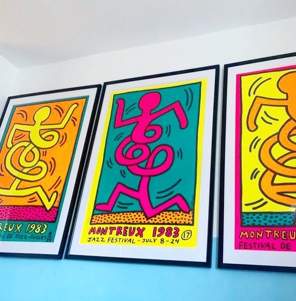 Keith Haring Montreux Jazz Festival Pink, Original Vintage Poster photo buy