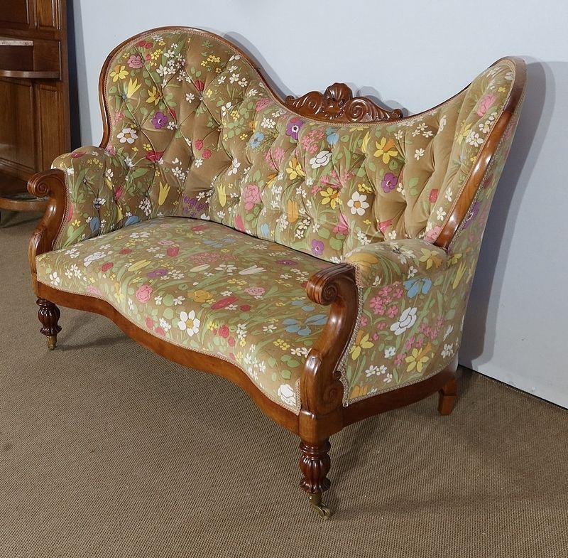 Small Cherry Wood Wing Sofa, Restoration Period, Early 19th Century photo for sale