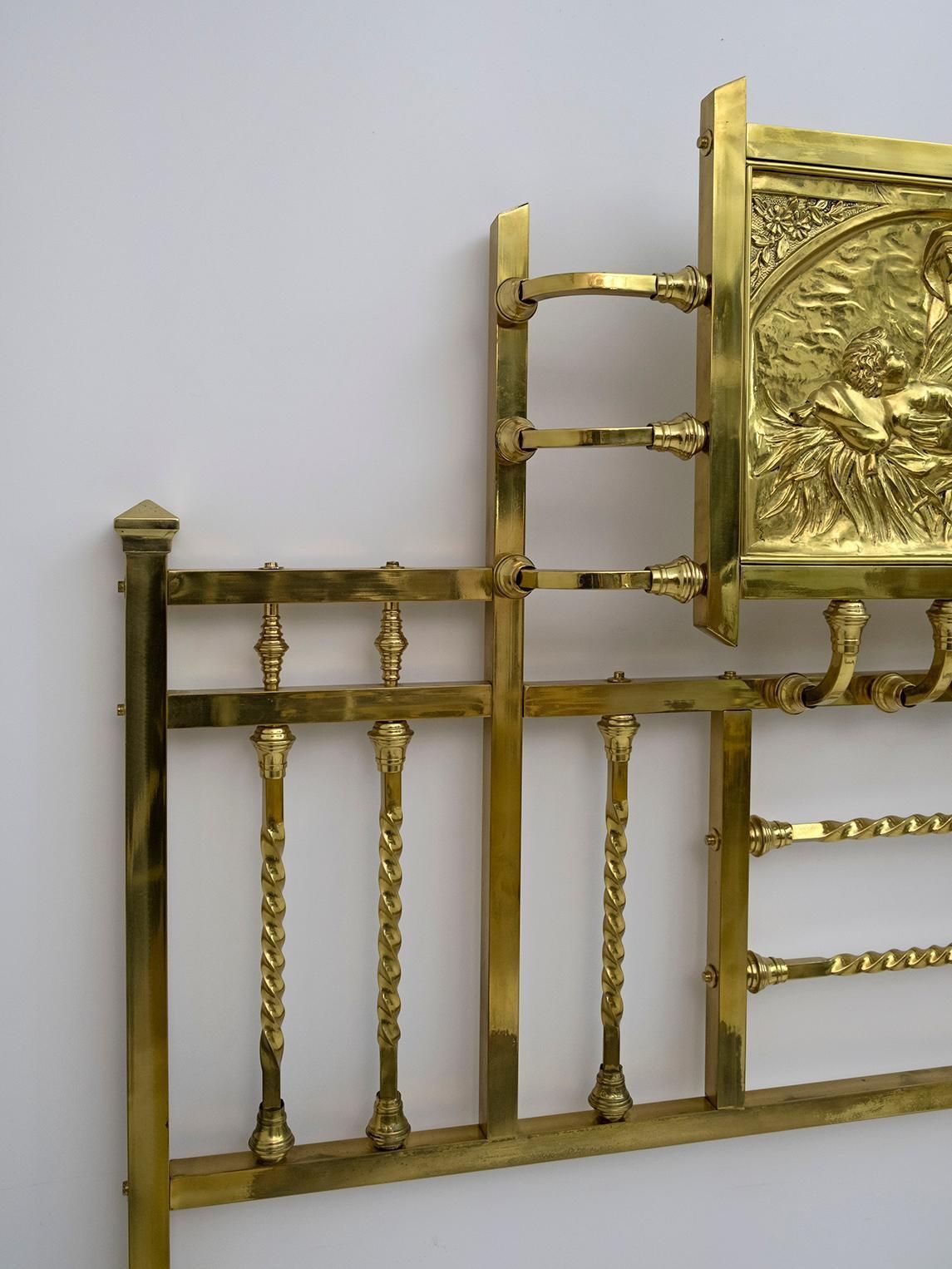 photo vinterior Art Nouveau Italian Brass Double Bed Early 1900s