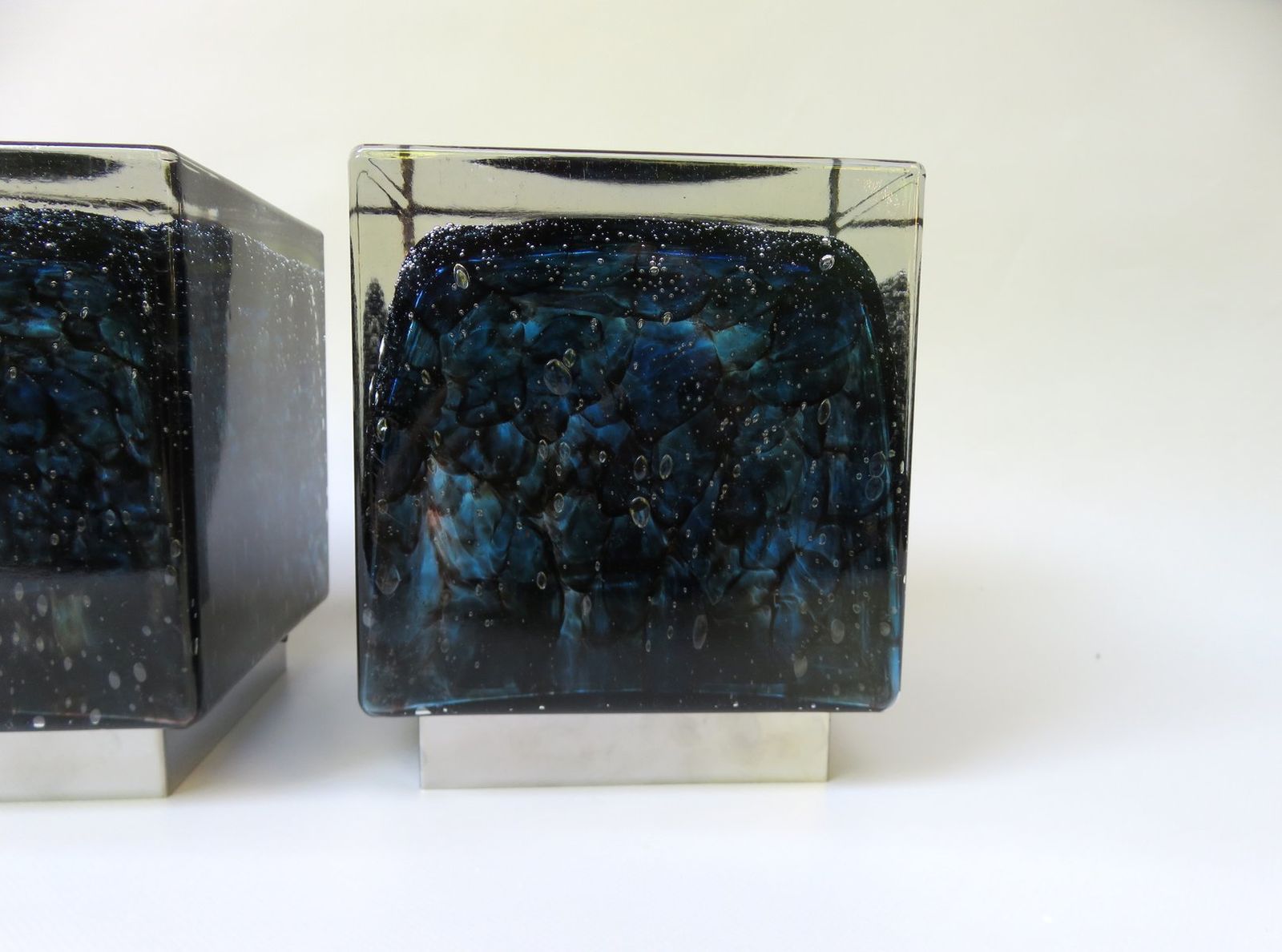photo vintage Blue Murano Glass Ceiling Lights From Limburg, 1960s, Set Of 4