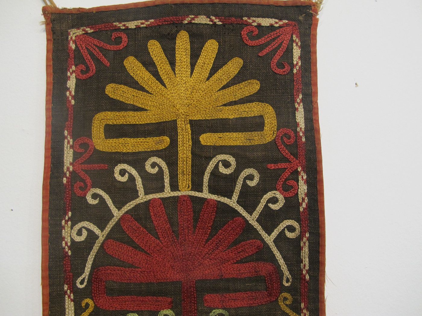 Antique Silk Amulet From Uzbekistan, 65cm X 19cm photo Art