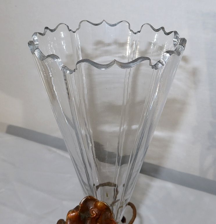 Pair Of Crystal Vases, Art Nouveau Period, 1900 photo Home Decor