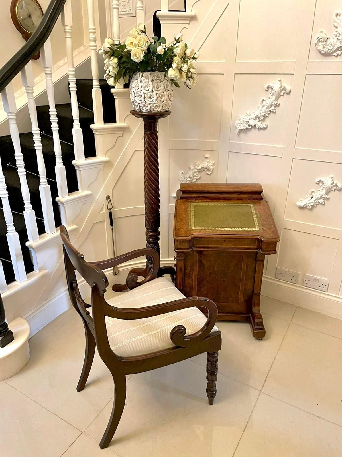 Antique Victorian Quality Burr Walnut Inlaid Freestanding Davenport photo furniture