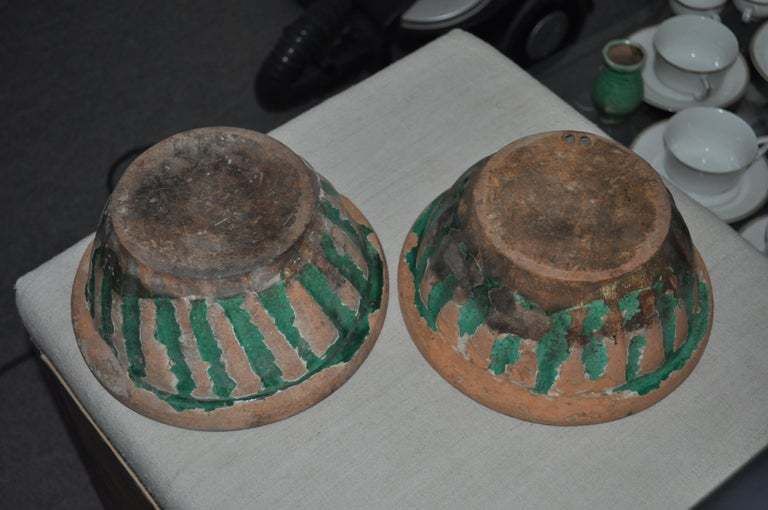 Pair Of Antique Pottery Baking Bowls Form photo furniture