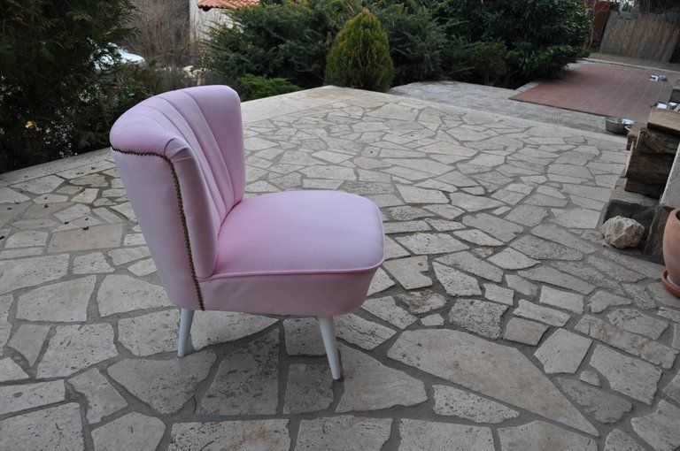 Midcentury 1950s 1960s Original Red Cocktail Chair Armchair photo 633.0