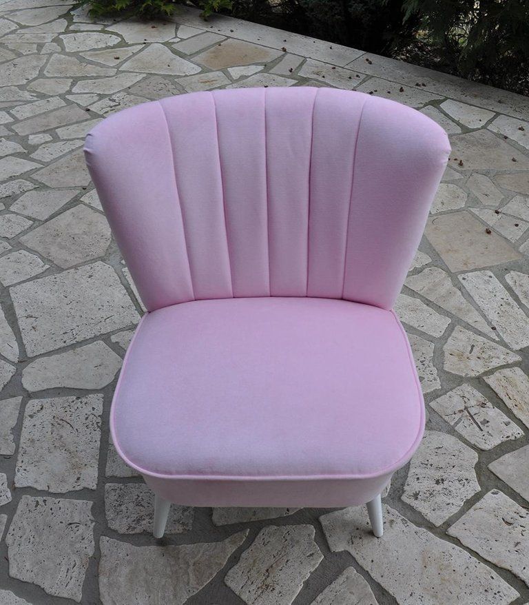 Midcentury 1950s 1960s Original Red Cocktail Chair Armchair photo vintage