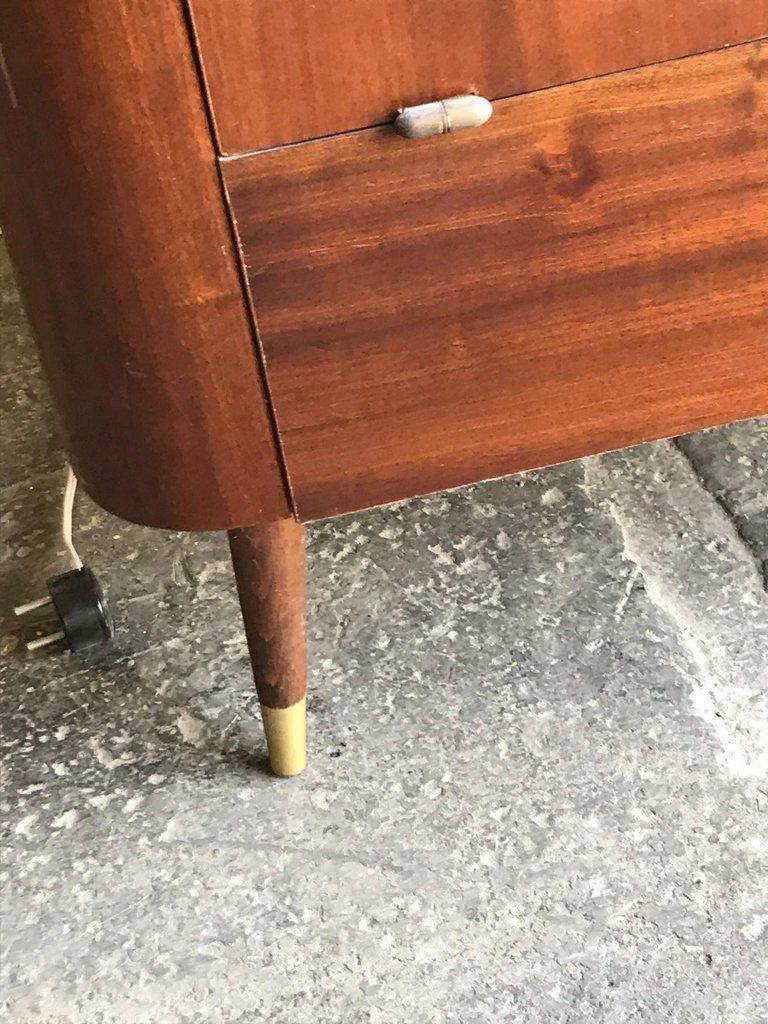 1003.0 Art Deco 1950s Walnut Drinks Bar Cocktail Liquor Cabinet With Lamp Stand photo