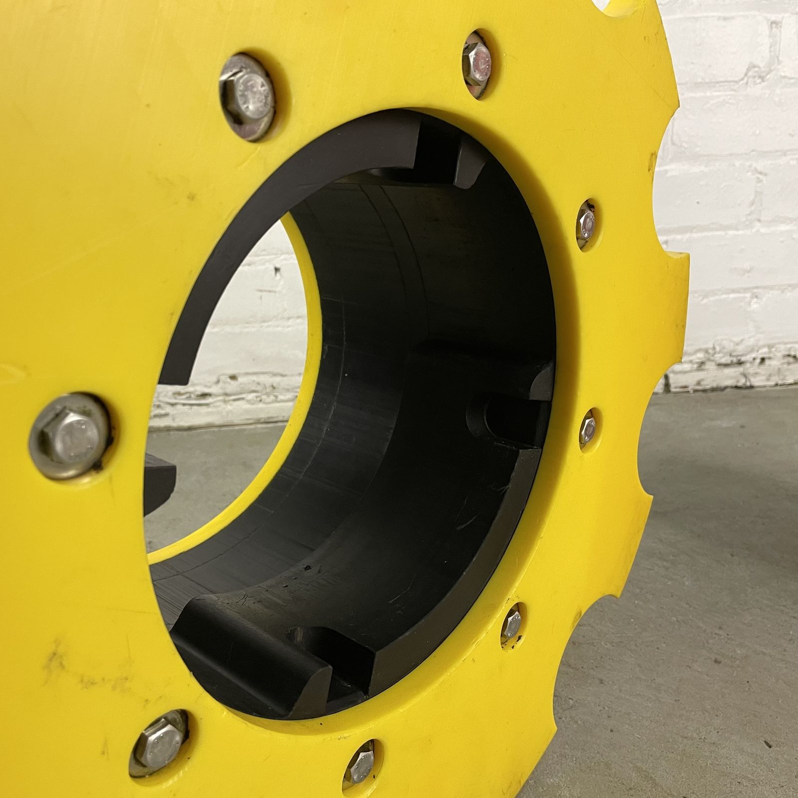 Two Reclaimed Industrial Plastic Machine Cogs photo vintage