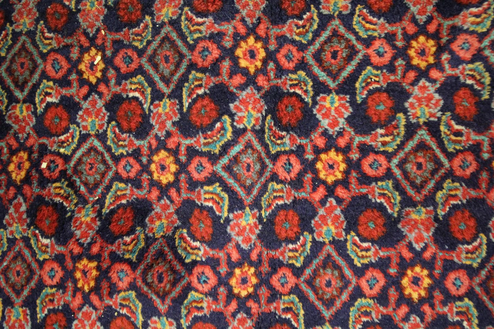All Over Red Oriental Area Rug Handmade Traditional Geometric Carpet photo for sale