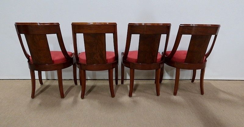 Four Mahogany Chairs, Restoration Period  1st Part Of The 19th Century photo vinterior