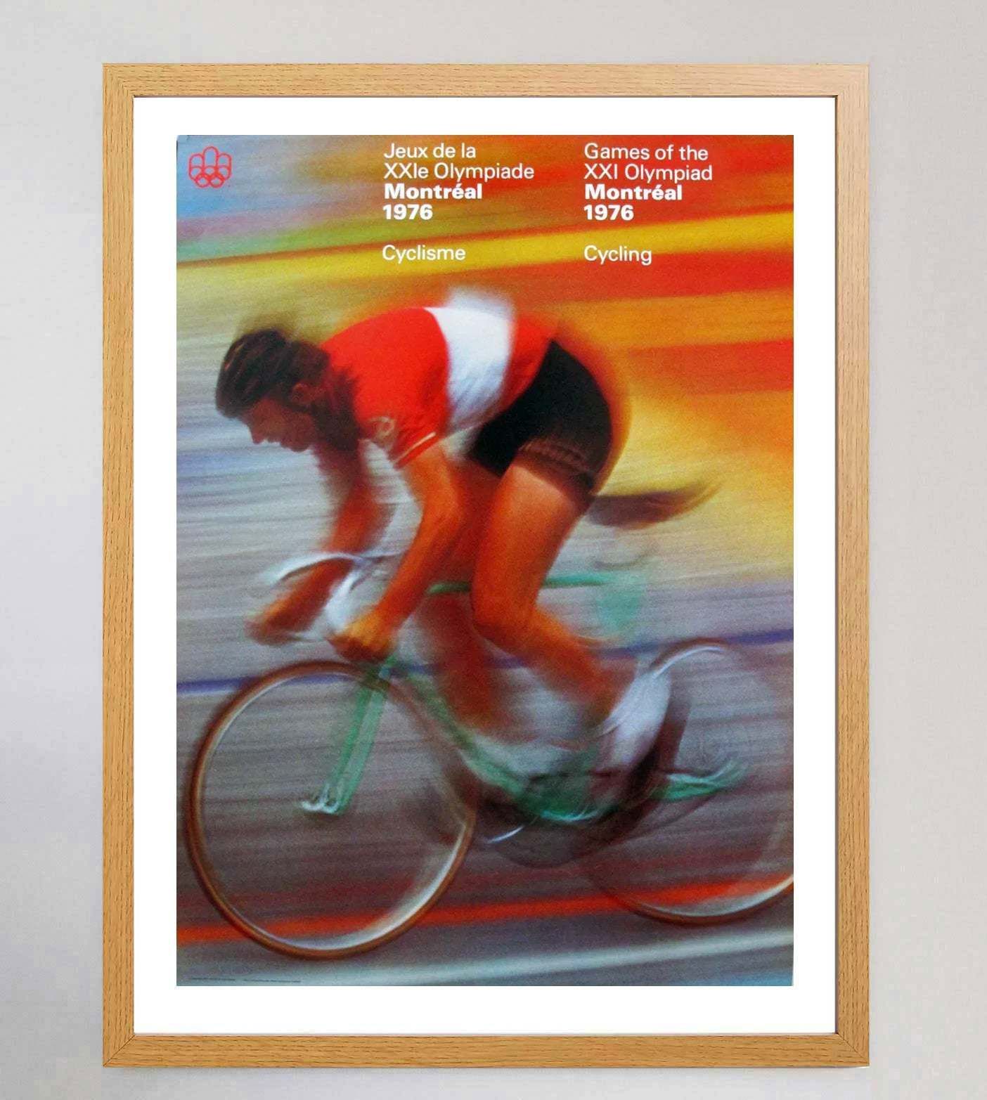 1976 Montreal Olympic Games   Cycling Original Vintage Poster photo Art