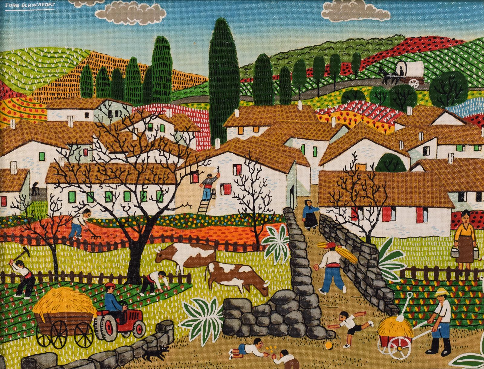 Juan Blancafort   'Los Arboles Secos'   Naïef Dorpslandschap