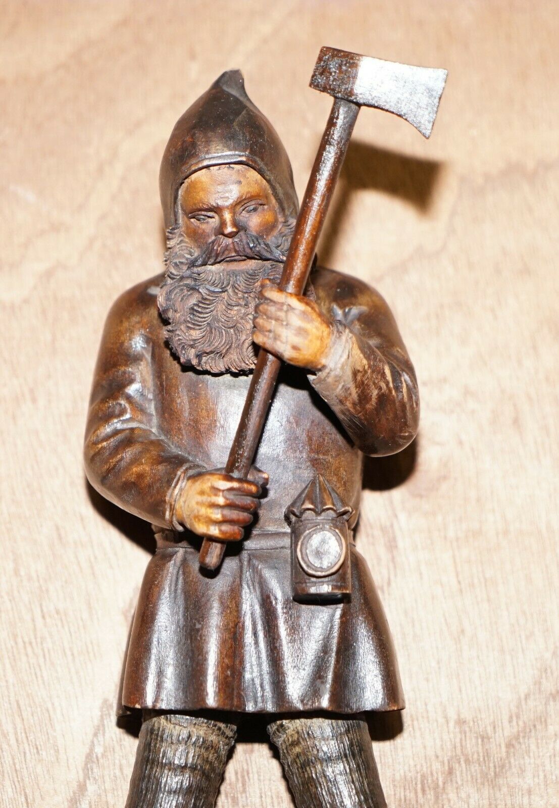 photo for sale Antique Circa 1880 Pair Of Super Rare Black Forest Hand Carved Dwarf Whip Hooks