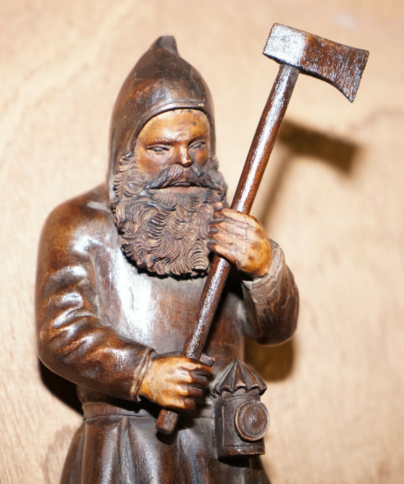 Furniture Antique Circa 1880 Pair Of Super Rare Black Forest Hand Carved Dwarf Whip Hooks photo