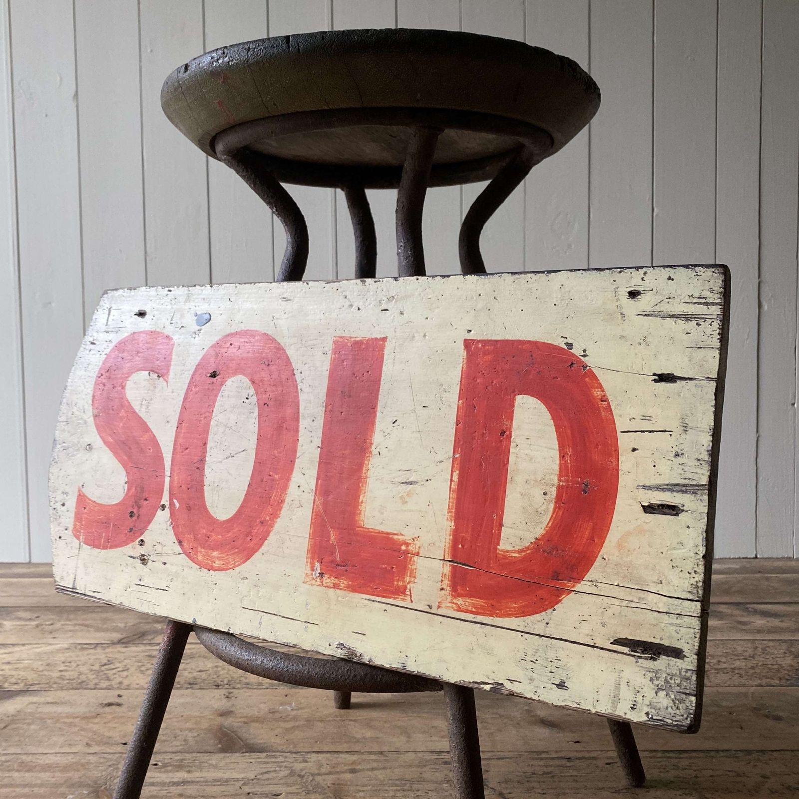 Vintage Wooden Sold Sign photo furniture