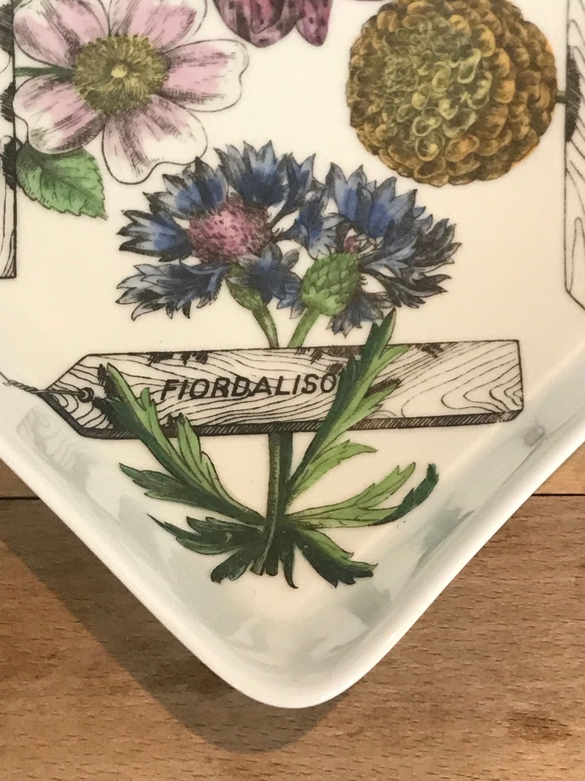 Super Rare Mid Century Modern Piero Fornasetti Botanica Pratica Porcelain Square Serving Bowl Or Dish photo Home Decor