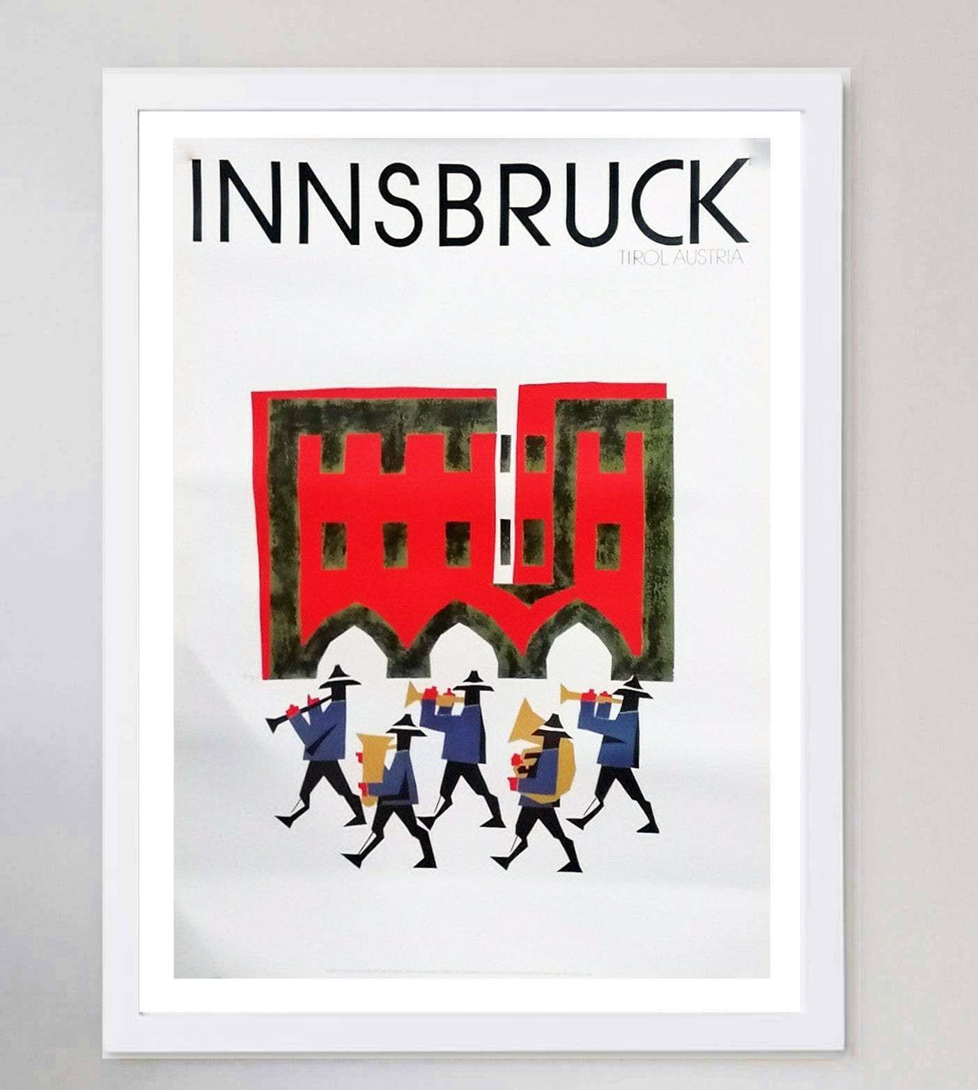 Wonderful Design Celebrating The Austrian City Of Innsbruck., Original Vintage Poster photo for sale