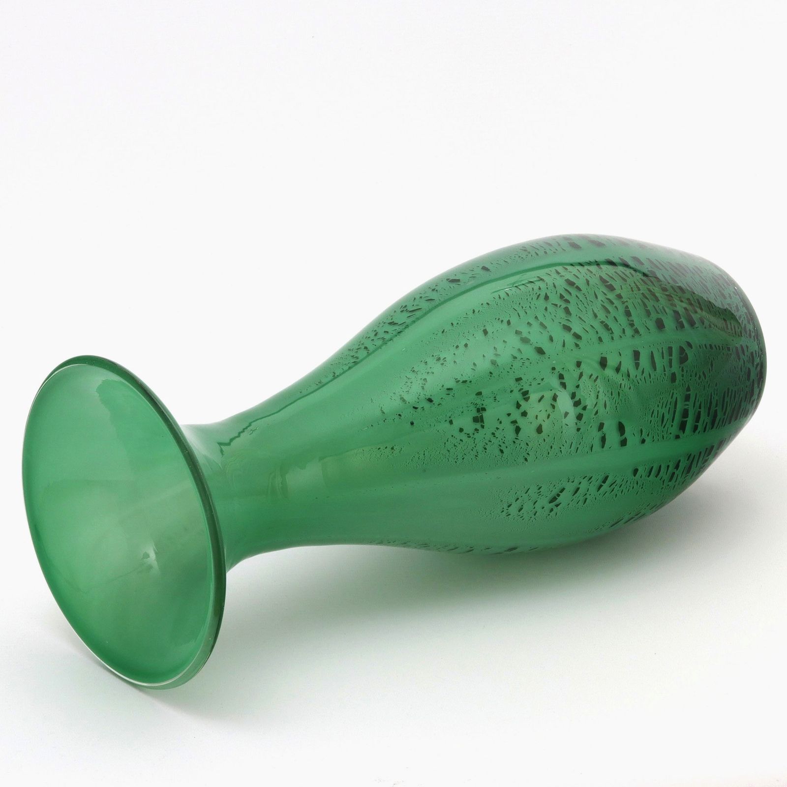 Tall Art Deco Wmf Ikora Green Skittle Glass Vase By Karl Wiedmann C1930s photo 582.0