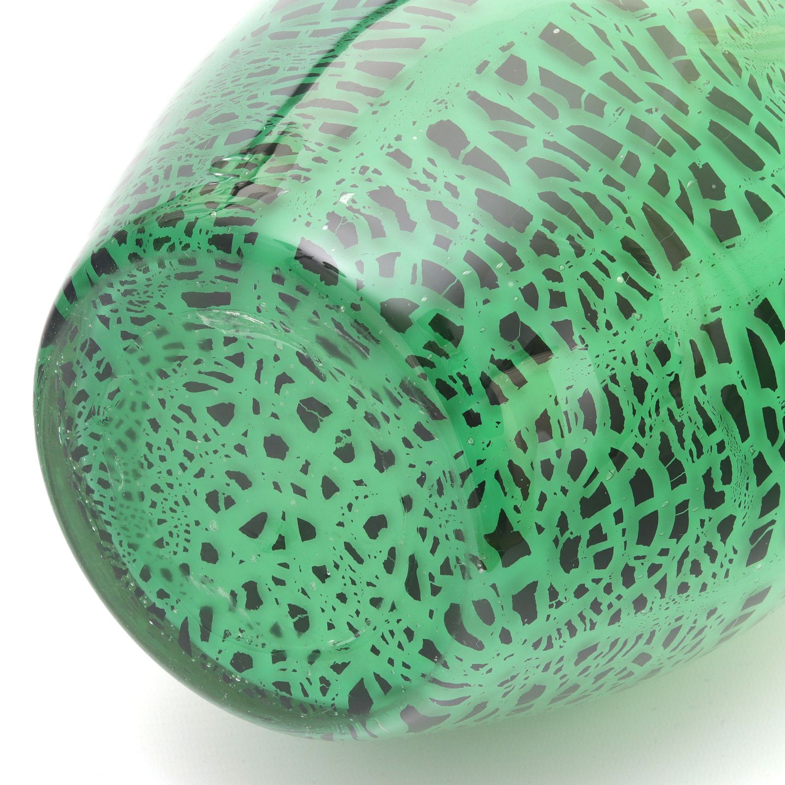 Tall Art Deco Wmf Ikora Green Skittle Glass Vase By Karl Wiedmann C1930s photo vintage