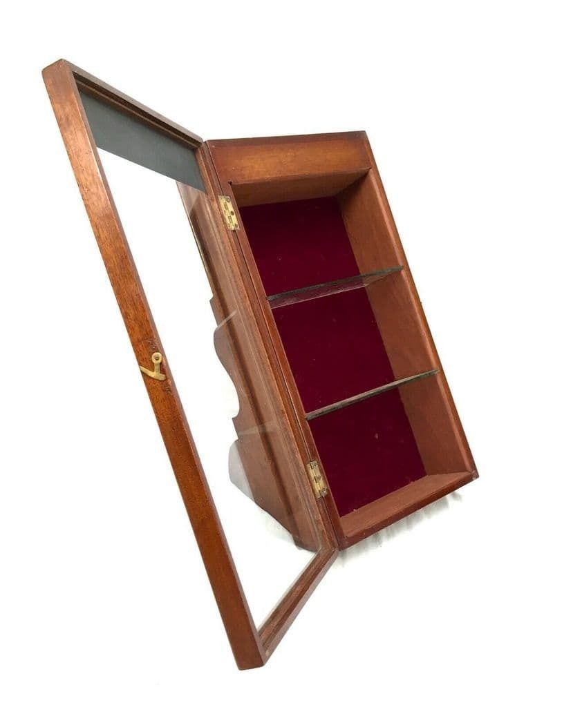 Antique Wooden Glazed Shop Display Counter Cabinet For Waterman's Fountain Pens photo vinterior