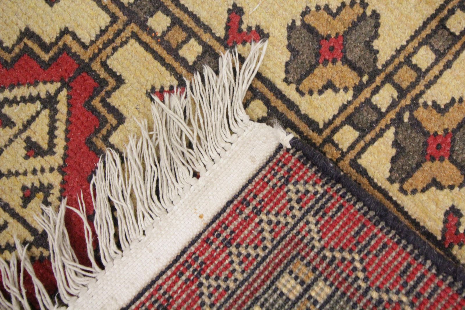Red Gold Geometric Area Rug Handwoven Oriental Living Room Carpet photo buy